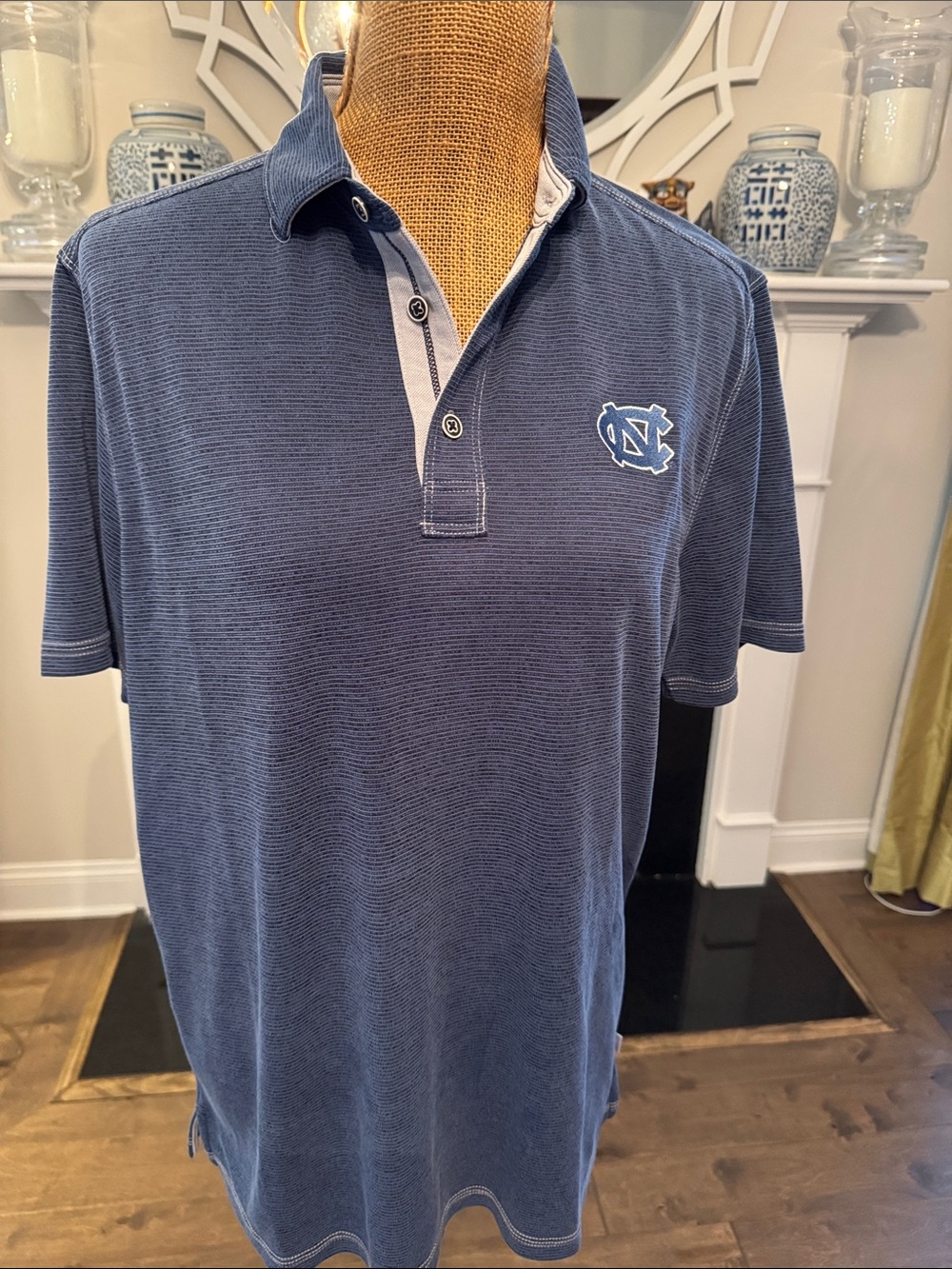 Tommy Bahama Navy Short-Sleeve Polo with UNC Logo